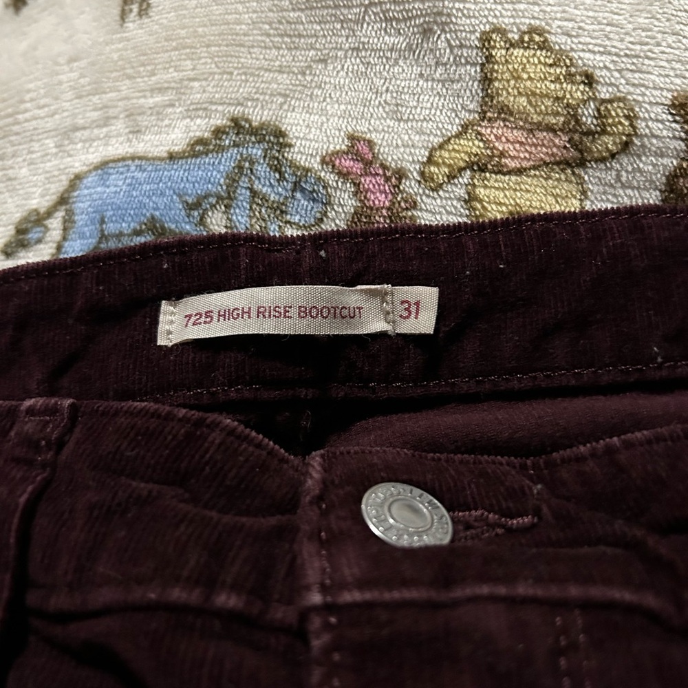 Levi's Burgundy High Rise Bootcut Jeans